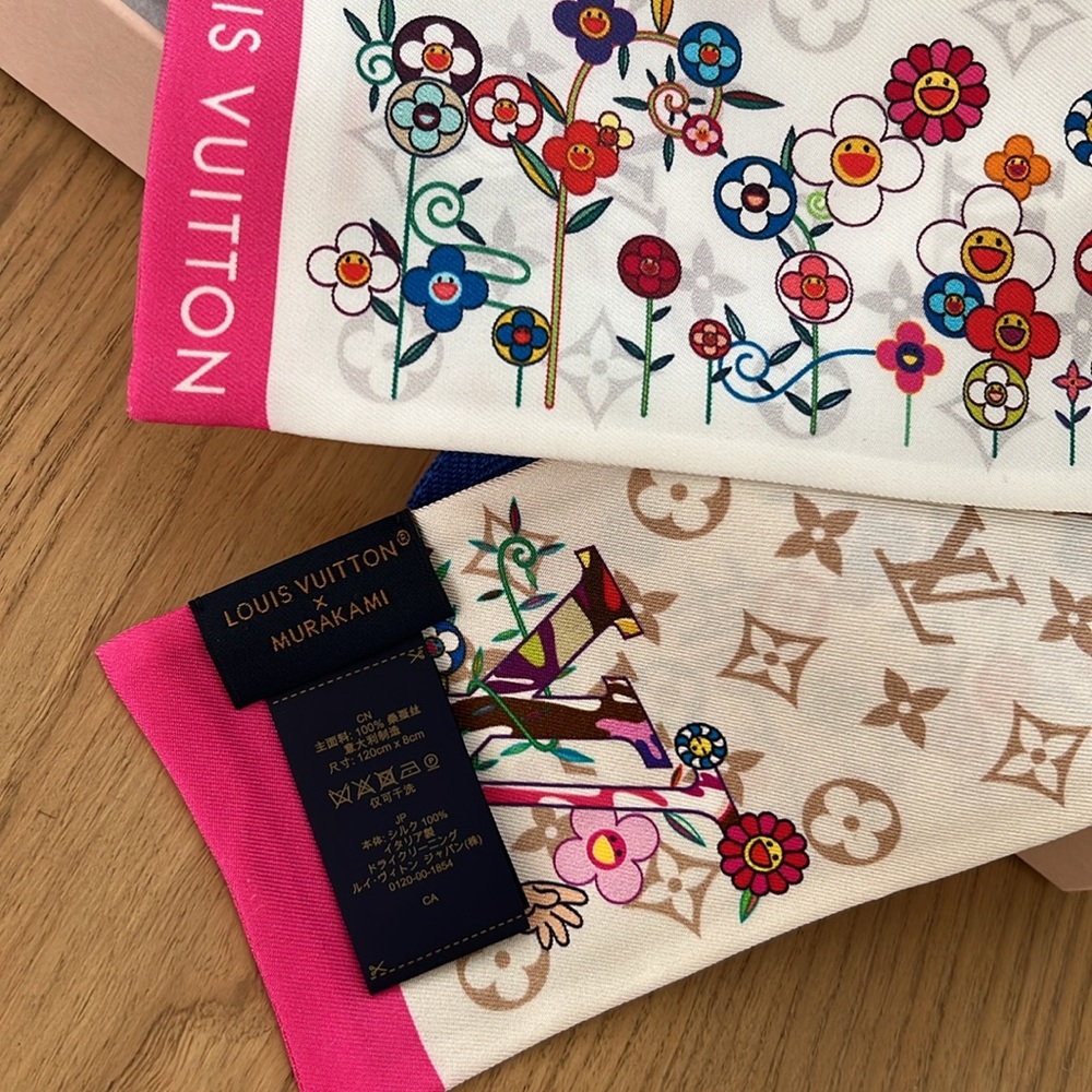 ππ₯ Louis Vuitton Murakami π₯π LV x TM Superflat Monogram 2025 Silk Bandeau - Picture 6 of 10